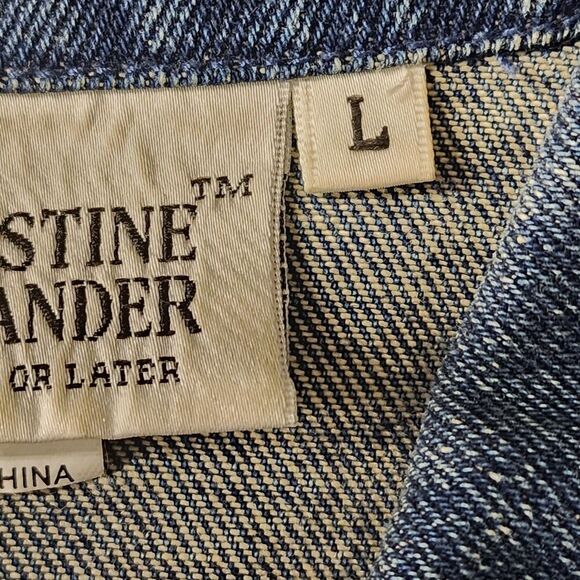 Christine Alexander Denim Jacket Women L Blue Vintage Western Rhinestone Bling - Picture 7 of 16